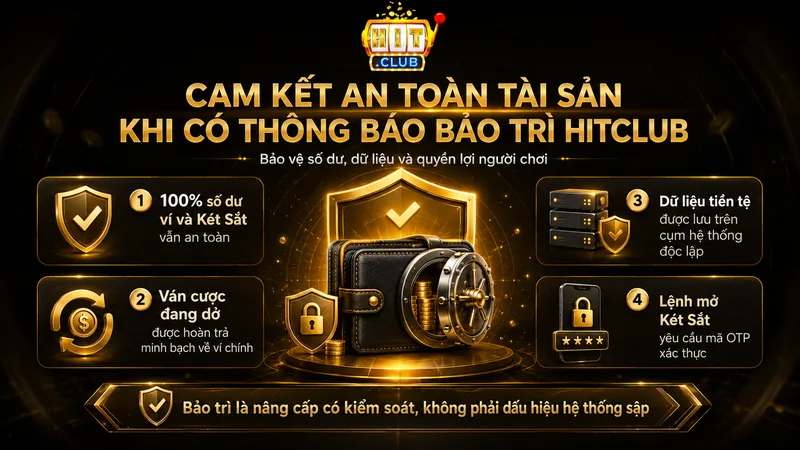 Cam kết an toàn tài sản khi có thông báo bảo trì HITCLUB