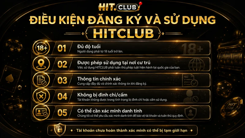 Điều kiện đăng ký và sử dụng tài khoản HITCLUB