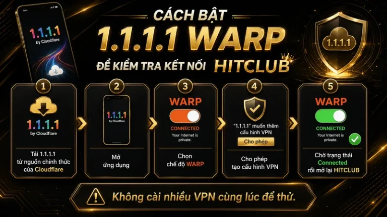 Cách Truy Cập HITCLUB Khi Bị Chặn Bằng 1.1.1.1