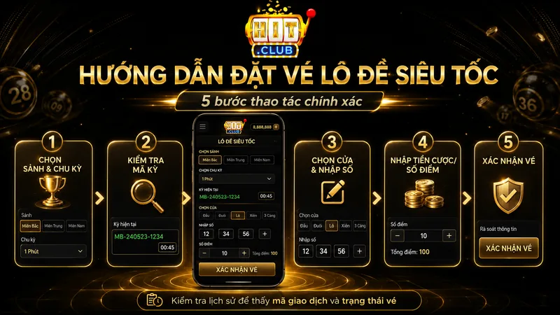 Hướng dẫn 5 bước đặt vé lô đề siêu tốc HITCLUB