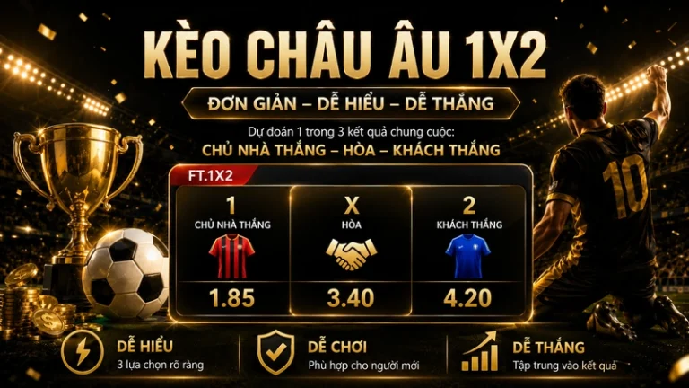 Kèo Châu Âu 1X2 – Cách Đọc Kèo Và Tính Tiền Tại Hitclub