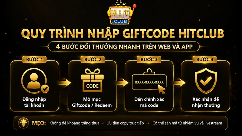 Quy trình nhập Giftcode HITCLUB và mẹo săn quà tặng