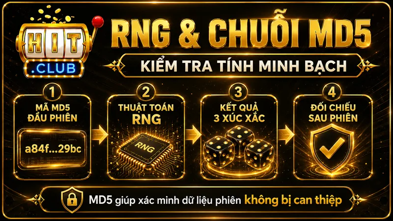 Cách kiểm tra RNG và chuỗi MD5 Tài Xỉu HITCLUB