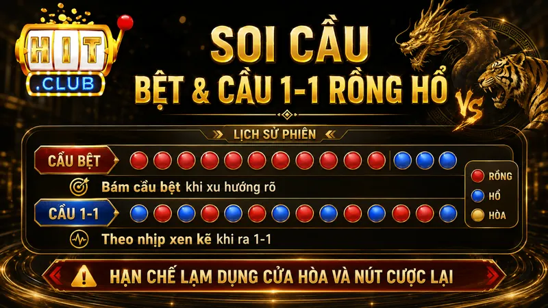 Cách soi cầu bệt và cầu 1-1 Rồng Hổ HITCLUB